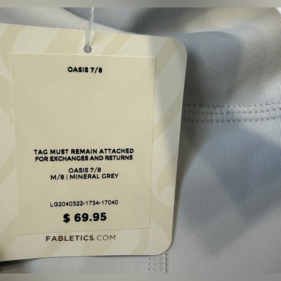 Fabletics Oasis PureLuxe High-Waisted 7/8 Legging Mineral Grey Size M NWT - Picture 8 of 8